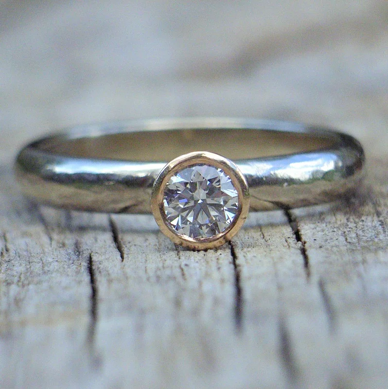 mixed gold 0.3ct rosen solitaire