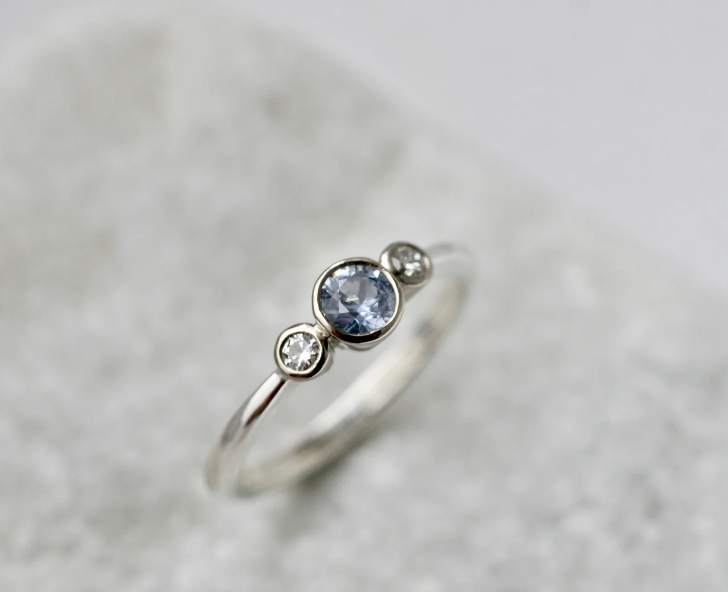 *Ethical teal tourmaline solitaire — Glasswing Jewellery Sea Glass