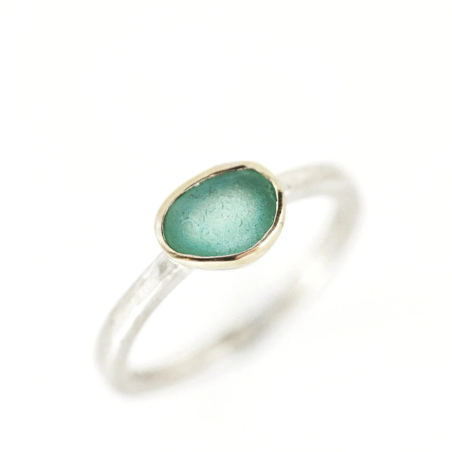Sea glass solitaire ring