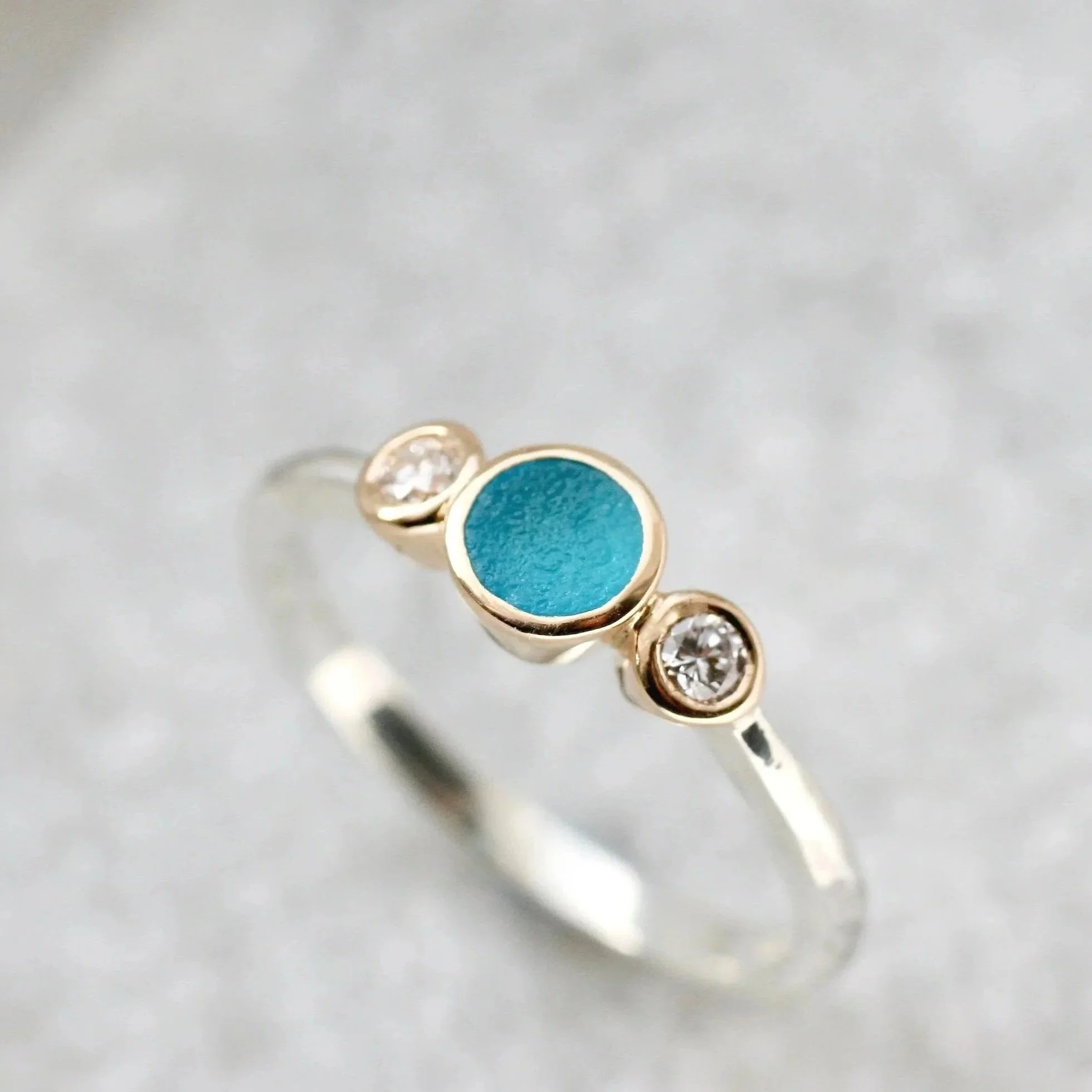 Morwenna Sea Glass Engagement Ring