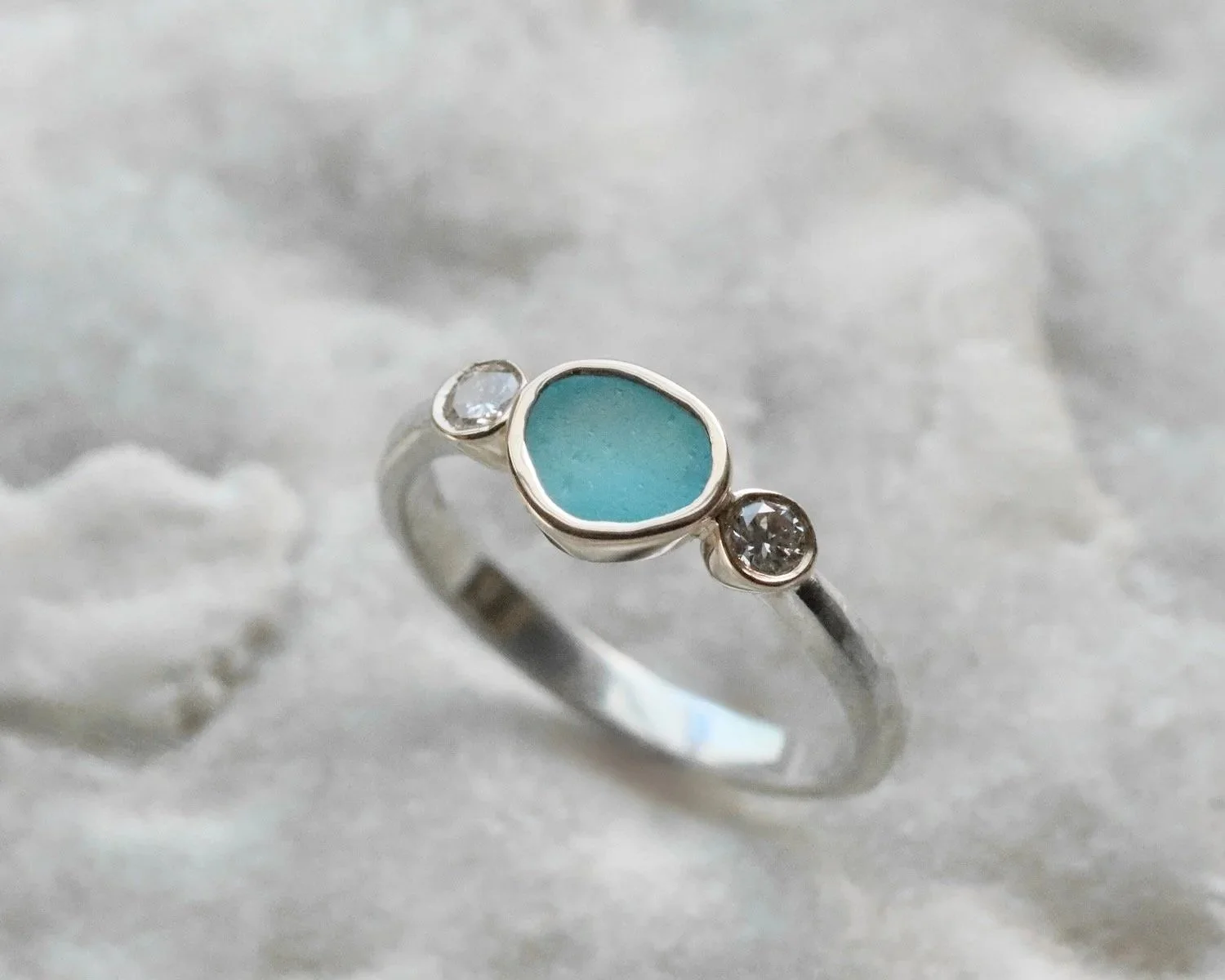 Thea Dinas sea glass ring