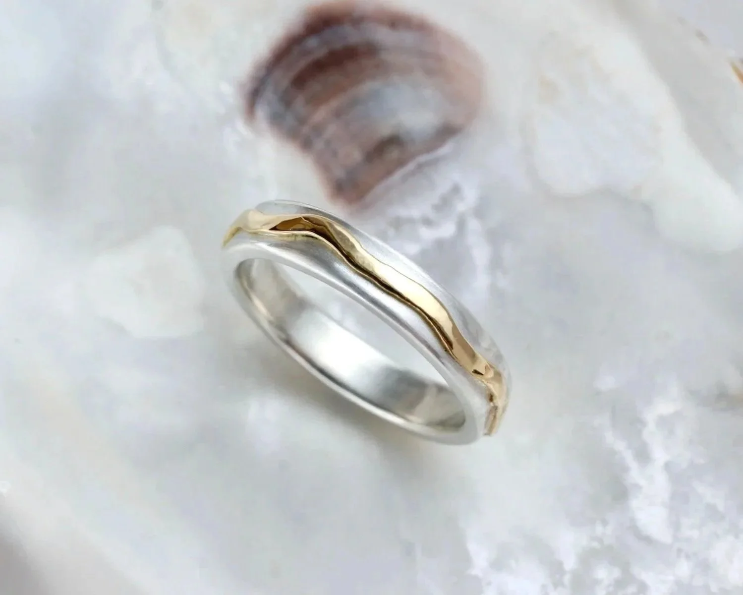 ESCALLS WEDDING RING (YELLOW GOLD WAVE)