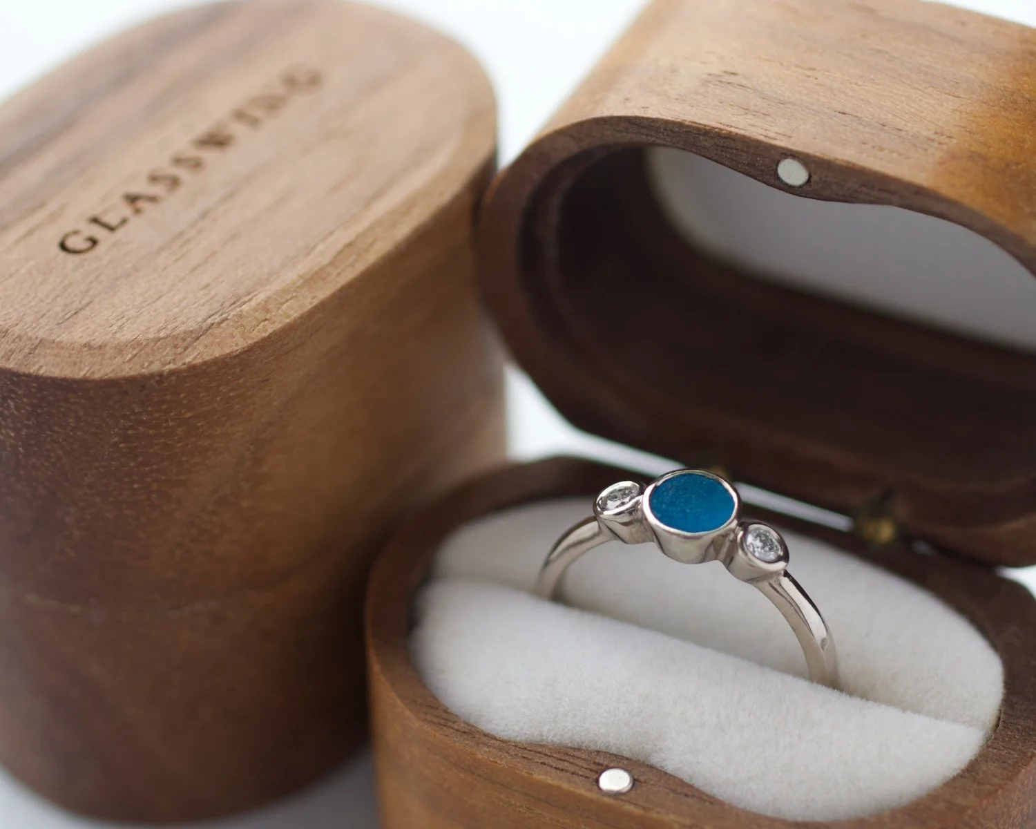 Glasswing Morwenna Sea Glass Engagement ring in box.jpeg