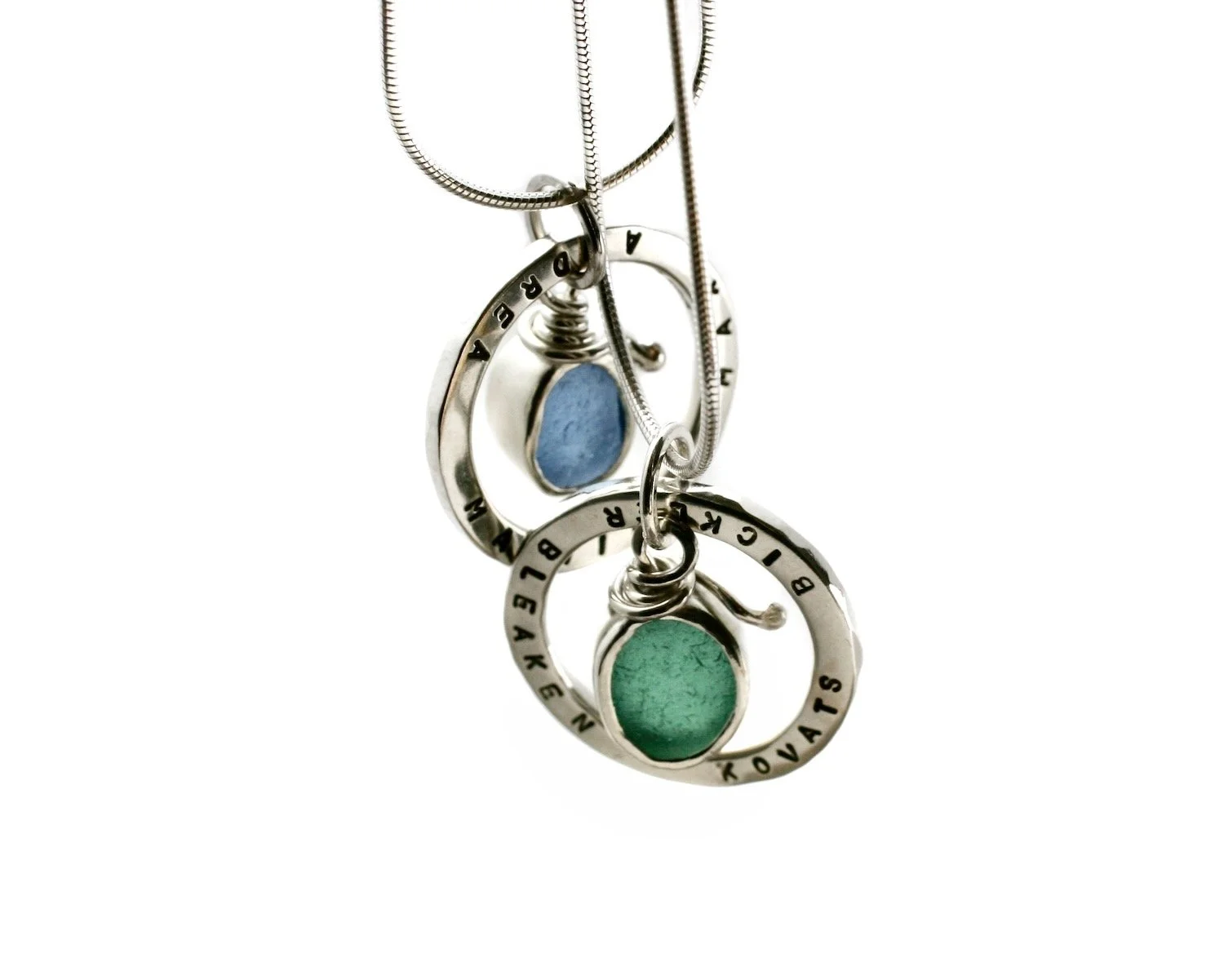 Poldhu Sea Glass Bezel Charm Necklace