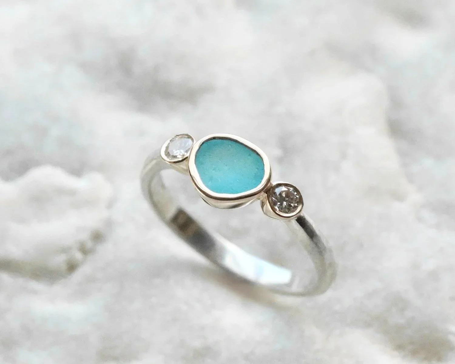Thea Dinas sea glass ring