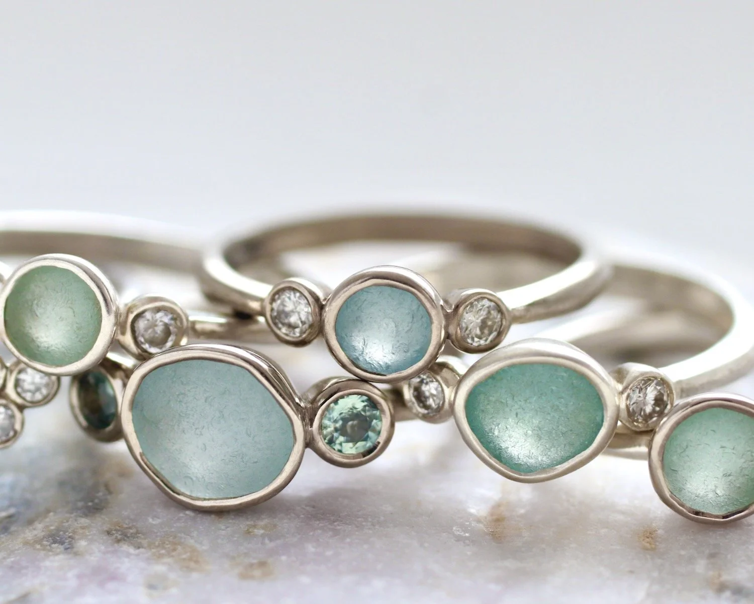 Glasswing Sea Glass Rings group.jpeg