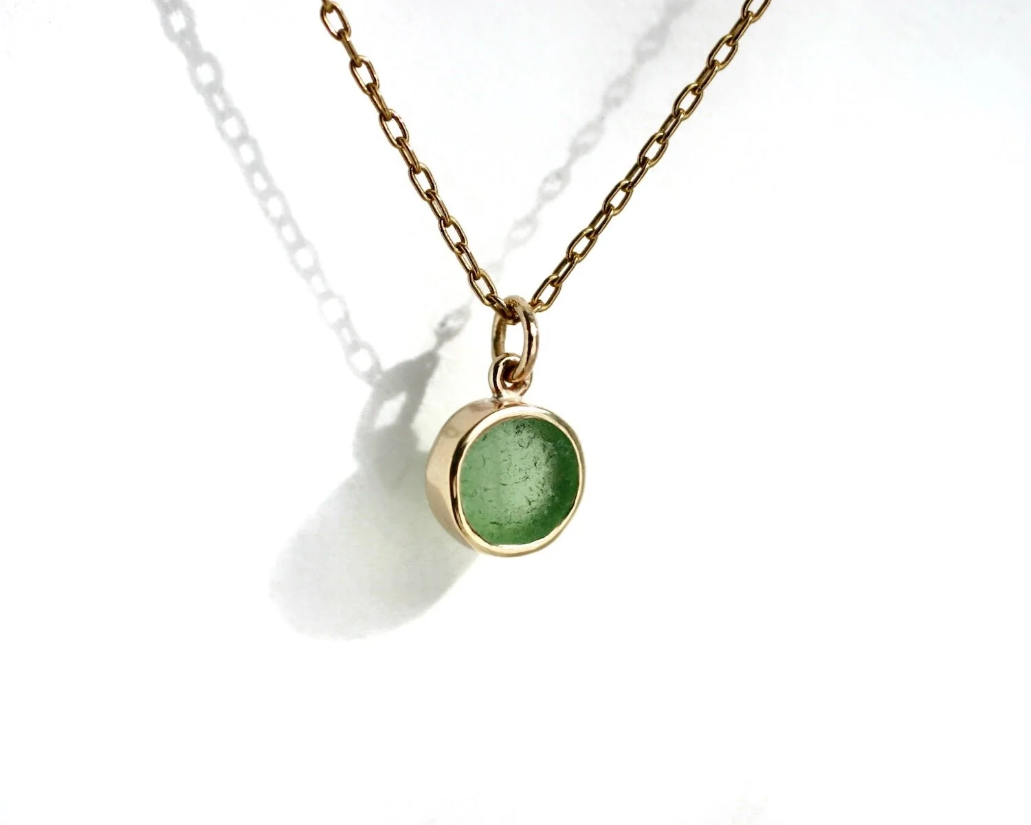 Mayla gold sea glass pendant
