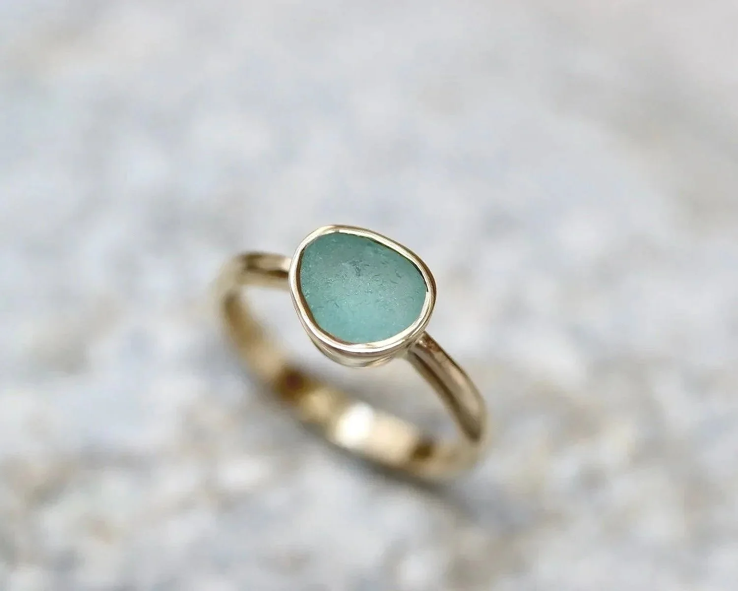 The Sulis Sea Glass ring (2mm band)