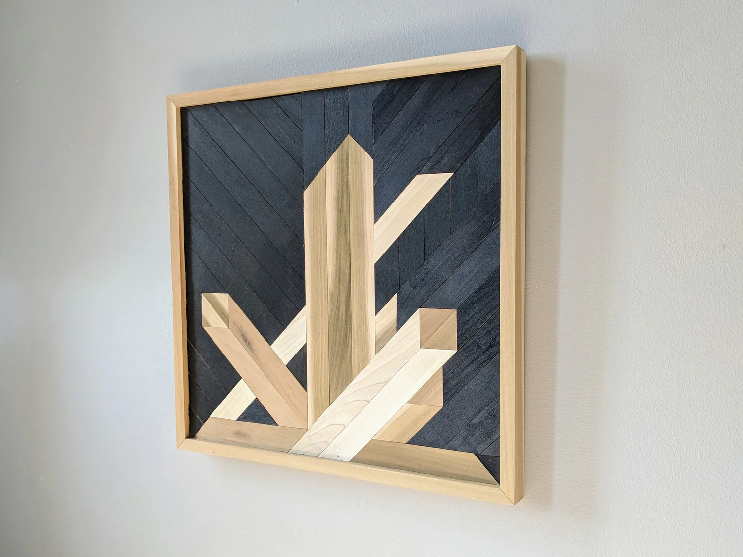 Wooden Crystal Wall Art Black Infinite Entropy