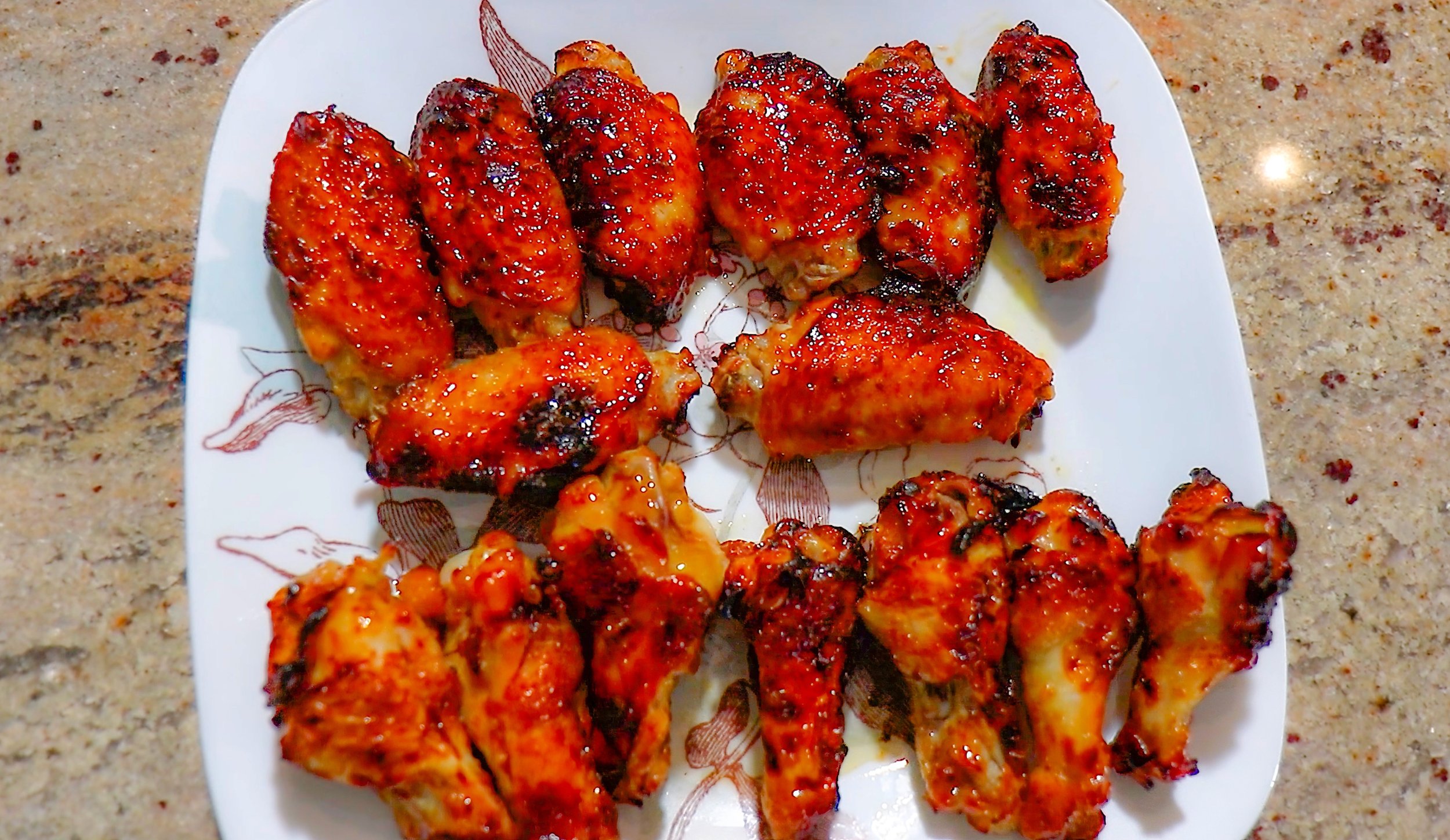 Air Fryer Crispy Bourbon Peach Wings