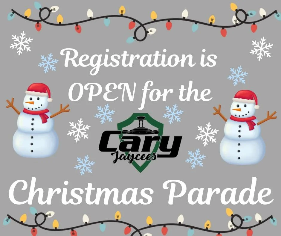 It&rsquo;s tiiiiiiiime! Registration for the Cary Christmas Parade put on by the Cary Jaycees is now open! 

PLEASE READ BELOW BEFORE SIGNING UP THERE ARE SEVERAL CHANGES 

Please take note of the new pricing for multiple vehicles. 

There is now a l