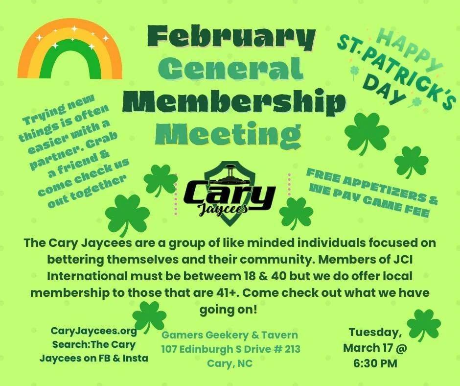 Are you lucky? We certainly are for being part of this wonderful community. Join us Tuesday for our monthly GMM. Guest are always welcome