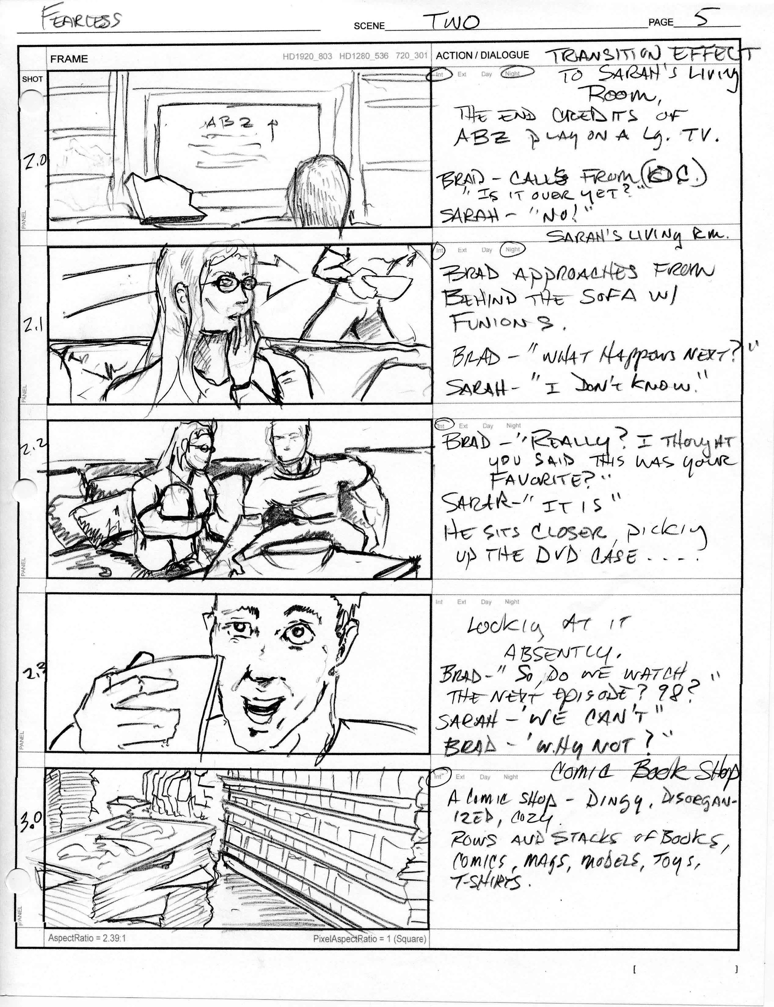 Fearless Episode Hunters - Storyboard sample A