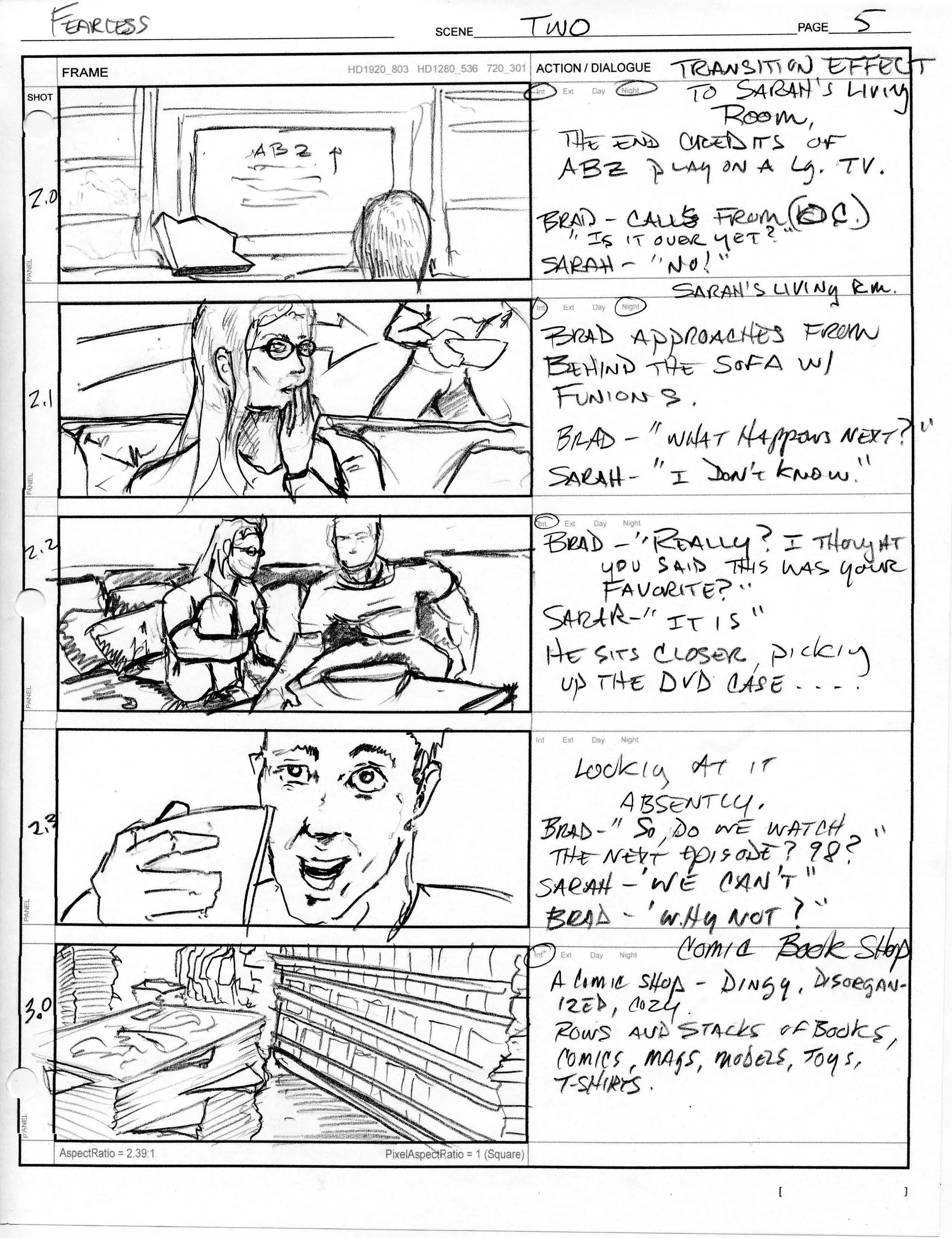 Fearless Episode Hunters - Storyboard sample A