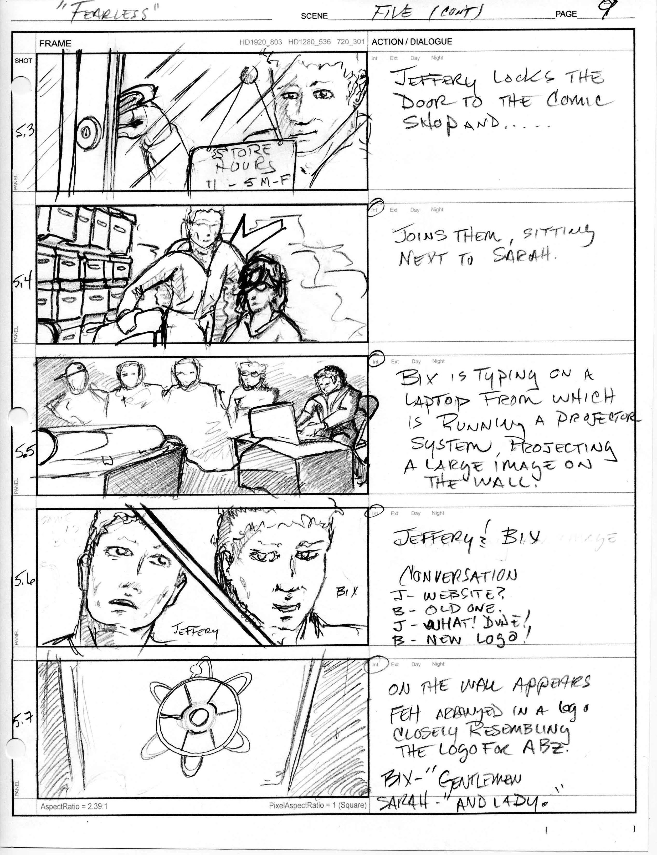 Fearless Episode Hunters - Storyboard sample E