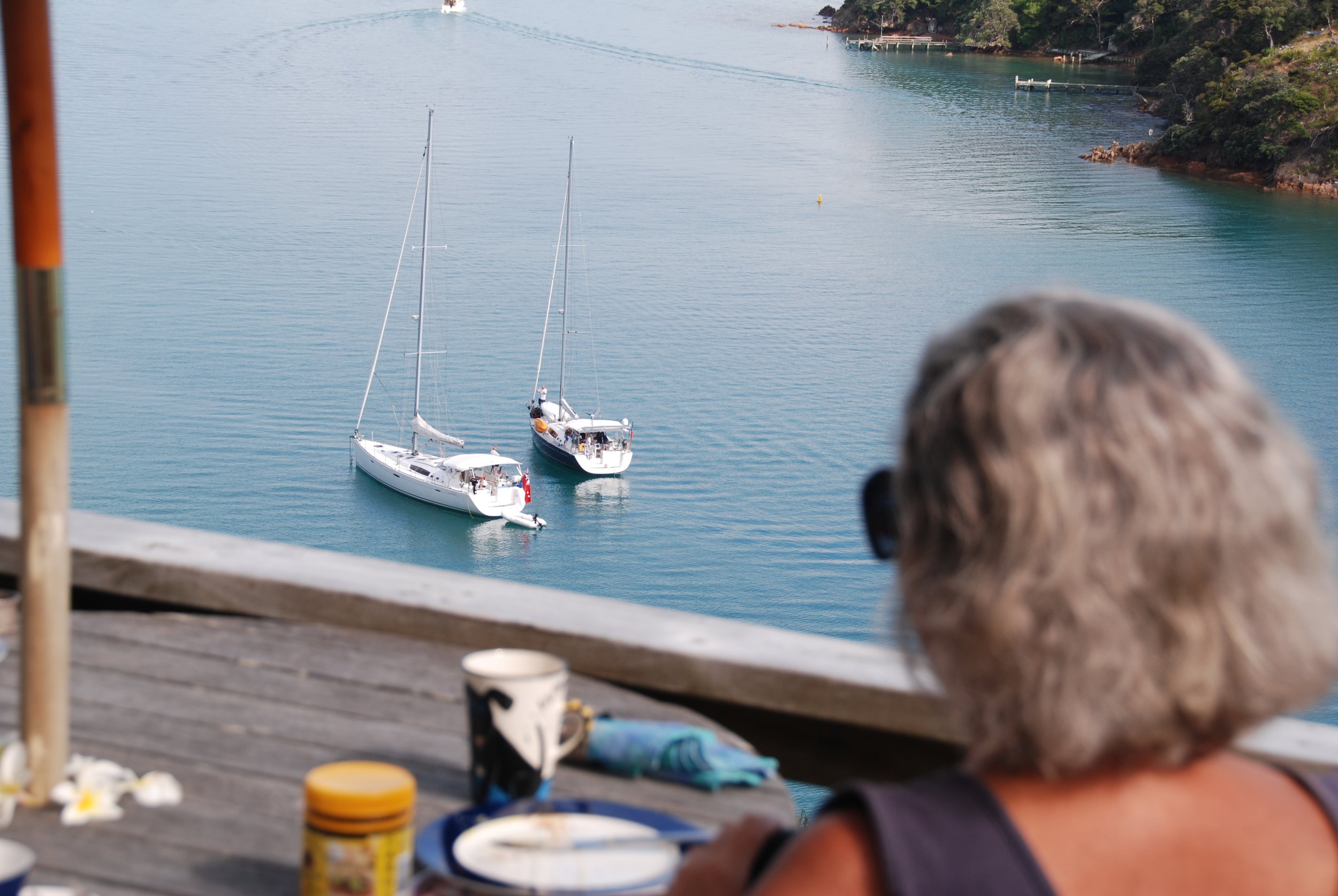 Enjoying the views over morning coffee