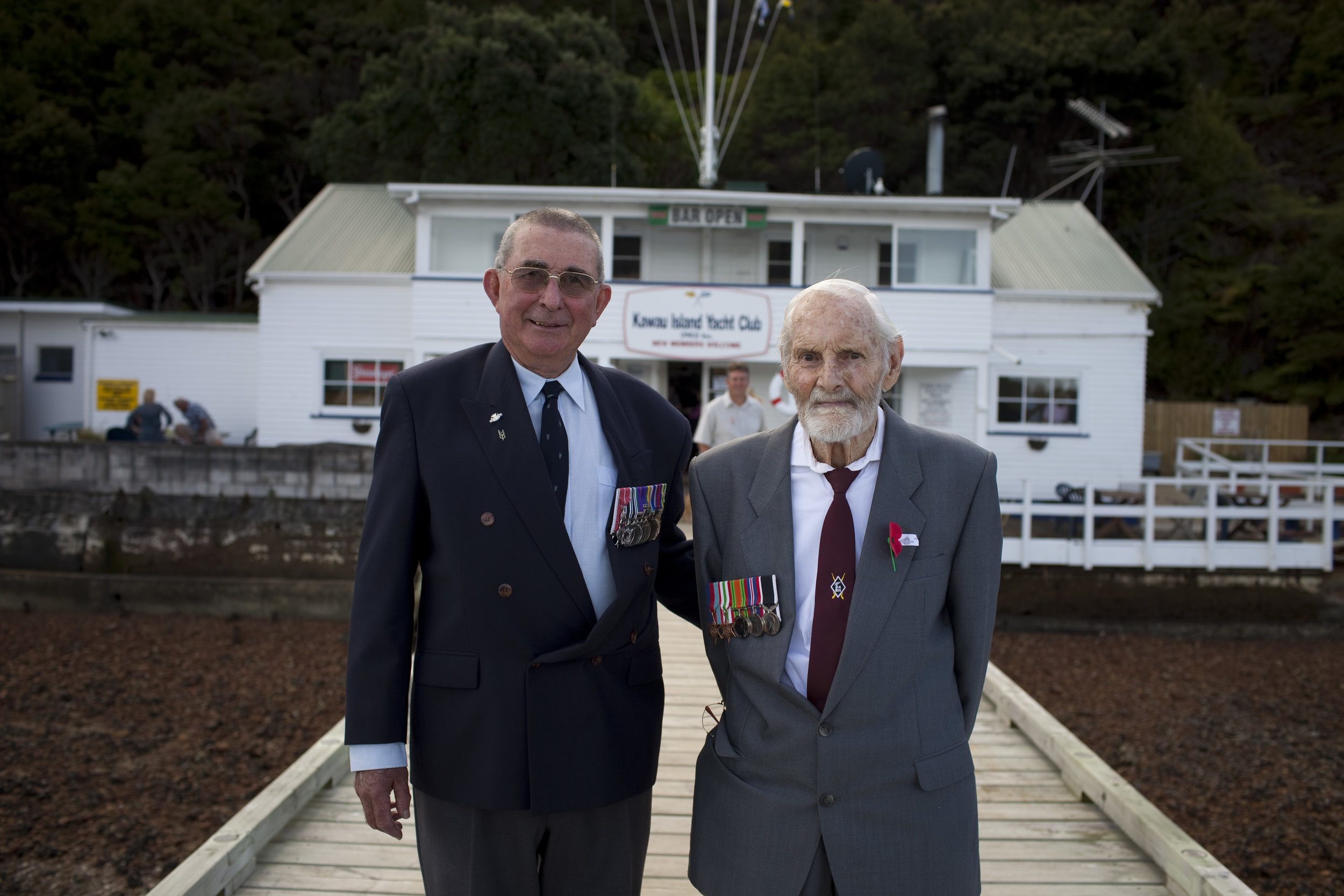 Honoured servicemen outside the Kawau Yatch Club