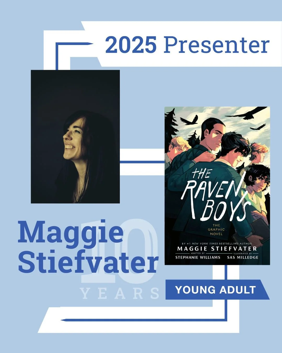 @maggie_stiefvater is the New York Times bestselling author of the Shiver trilogy, The Raven Cycle, and The Scorpio Races, among dozens of other YA fantasy novels. Her latest books are The Listeners, her adult debut, and a graphic novel adaptation of