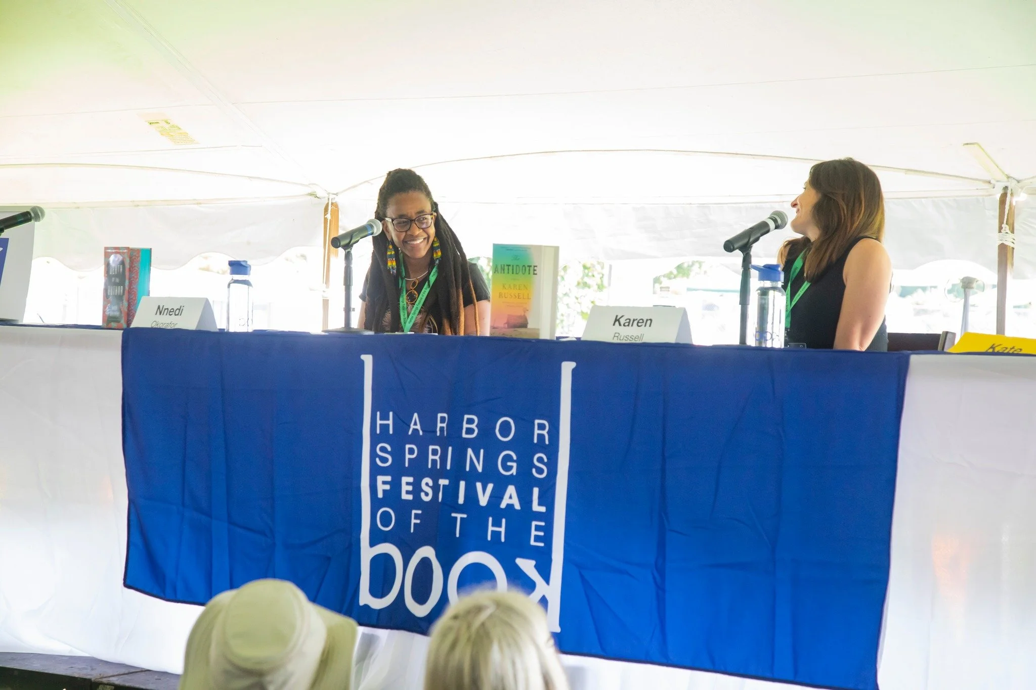 What a great conversation with @nnediokorafor and Karen Russel during "The Future Is Speculative" session at our 2025 festival! Their stunning novels display the full force of how fiction can change our brains and our hearts!