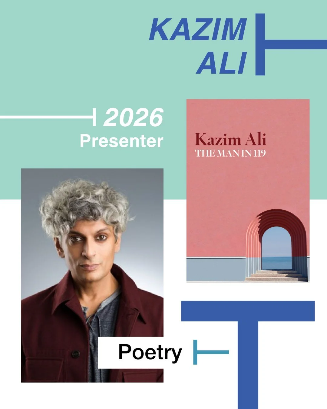Kazim Ali was born in the United Kingdom and has lived transnationally in the United States, Canada, India, France, and the Middle East. His books encompass multiple genres, including several volumes of poetry, novels, and translations. He is current