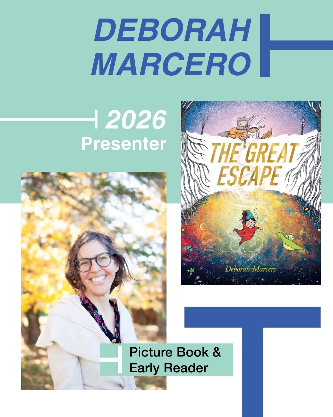 @deborahmarcero  is the author-illustrator of fifteen books for young people, including the #1 Indie Bestselling In a Jar, Entertainment Weekly Best Book of the Year, Out of a Jar, and her most recent title, The Great Escape. Her author-illustrator t