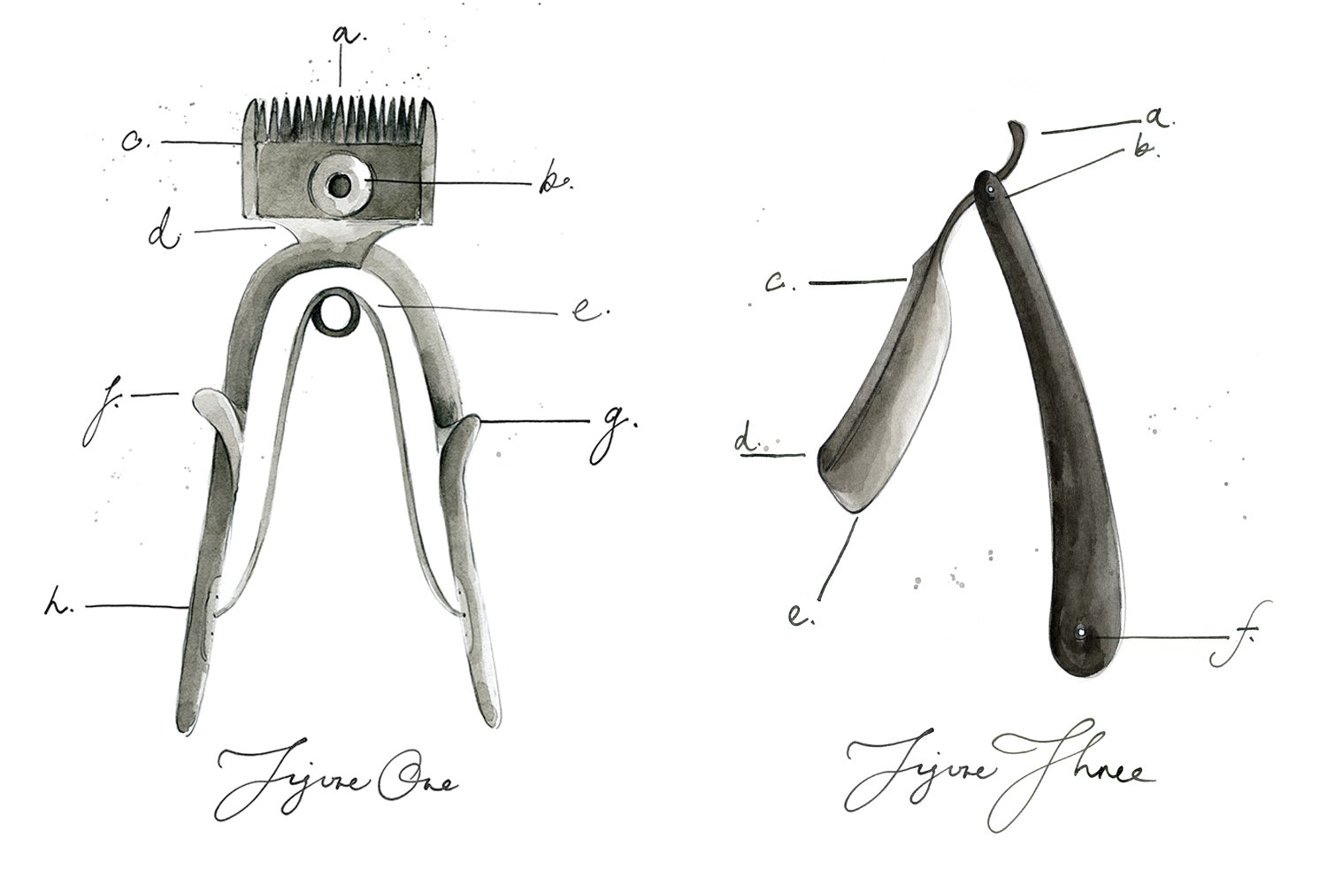 Vintage barbershop implements