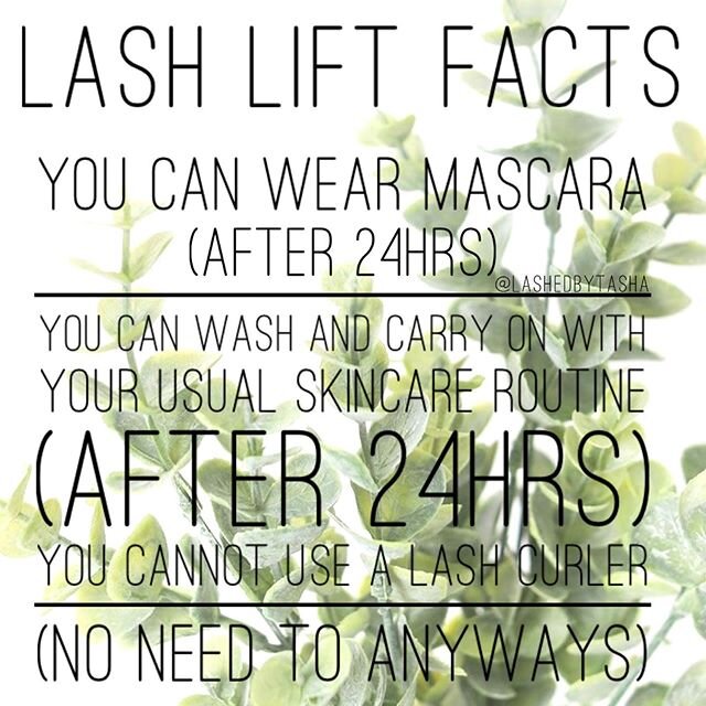 Little lash lift info! I get asked all the time if people can wear mascara or wash their lashes! Yes please do both!