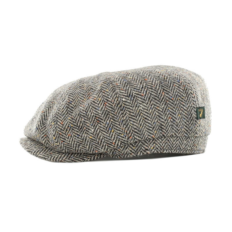 Mucros Eight Panel Driving Cap in Herringbone — Highlands Card & Gift