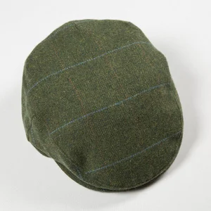 John Hanly Irish Tweed Cap Pine Green with Overcheck  display picture 1