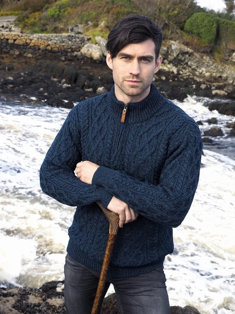 Men's Half Zip Sweater in Sherwood Blackwatch — Highlands Card