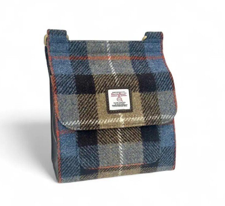 Medium Satchel-Blue Brown Check.jpg