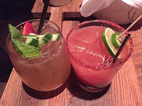 (left) Strawberry Mojito, Diablo (right)