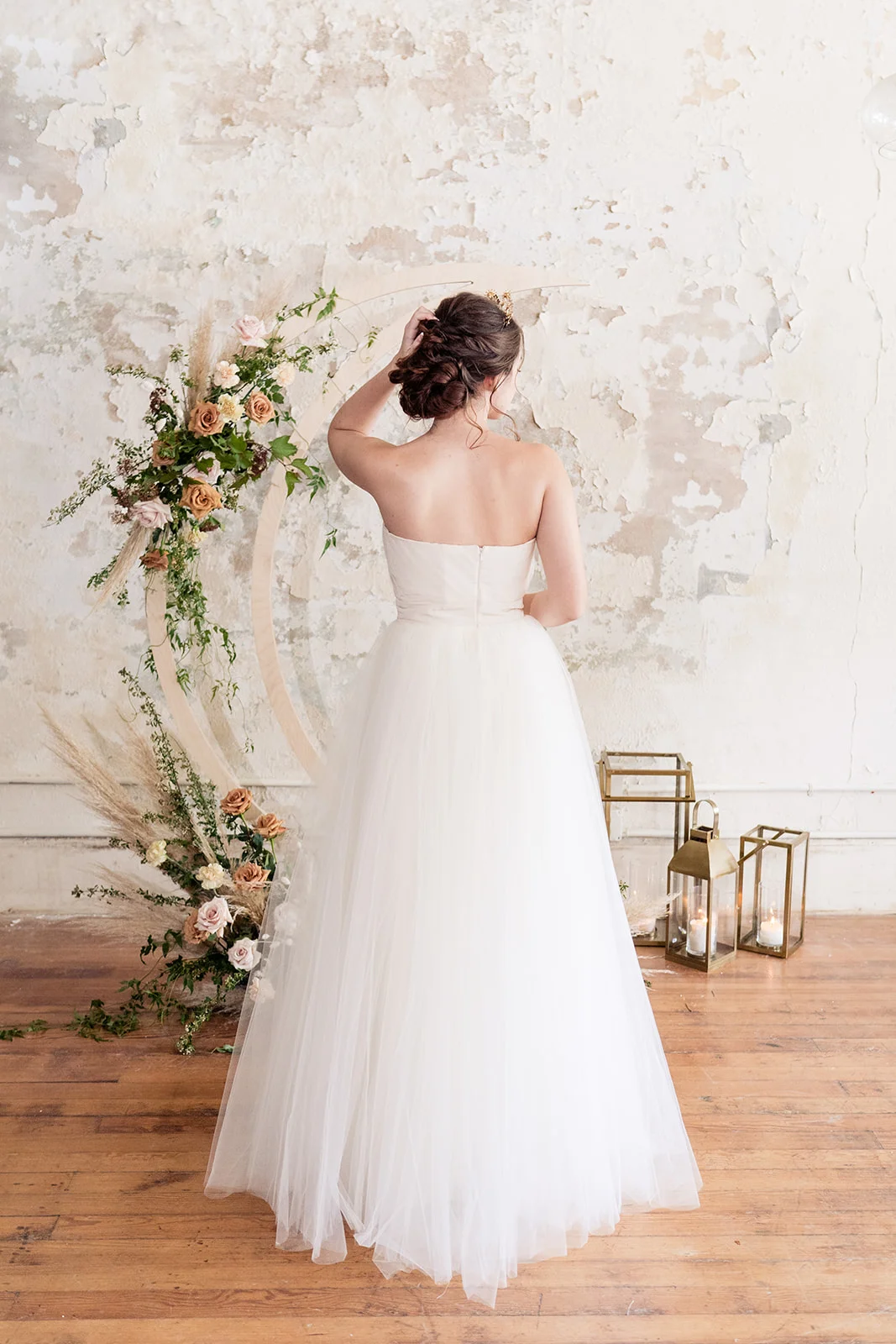 Elizabeth Pleated Tulle Wedding Gown | Moonlight and Moss