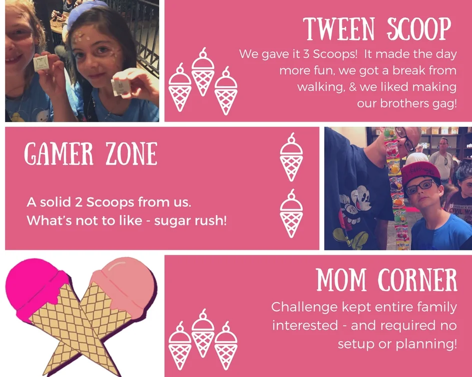 Two Scoops Travel review of the Epcot Candy Challenge