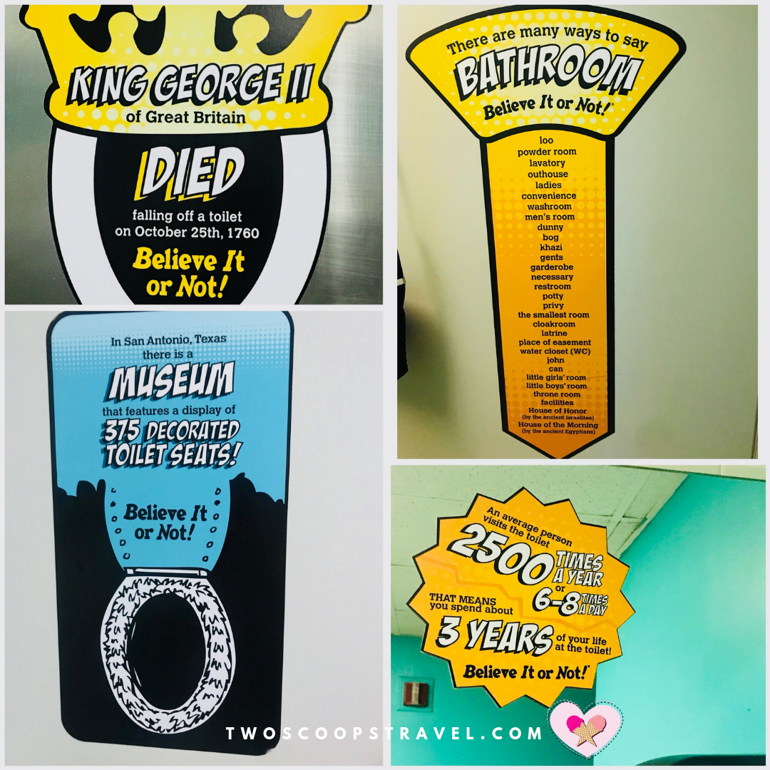 Ripley’s Orlando - Bathroom Facts - copyright Two Scoops Travel 2018