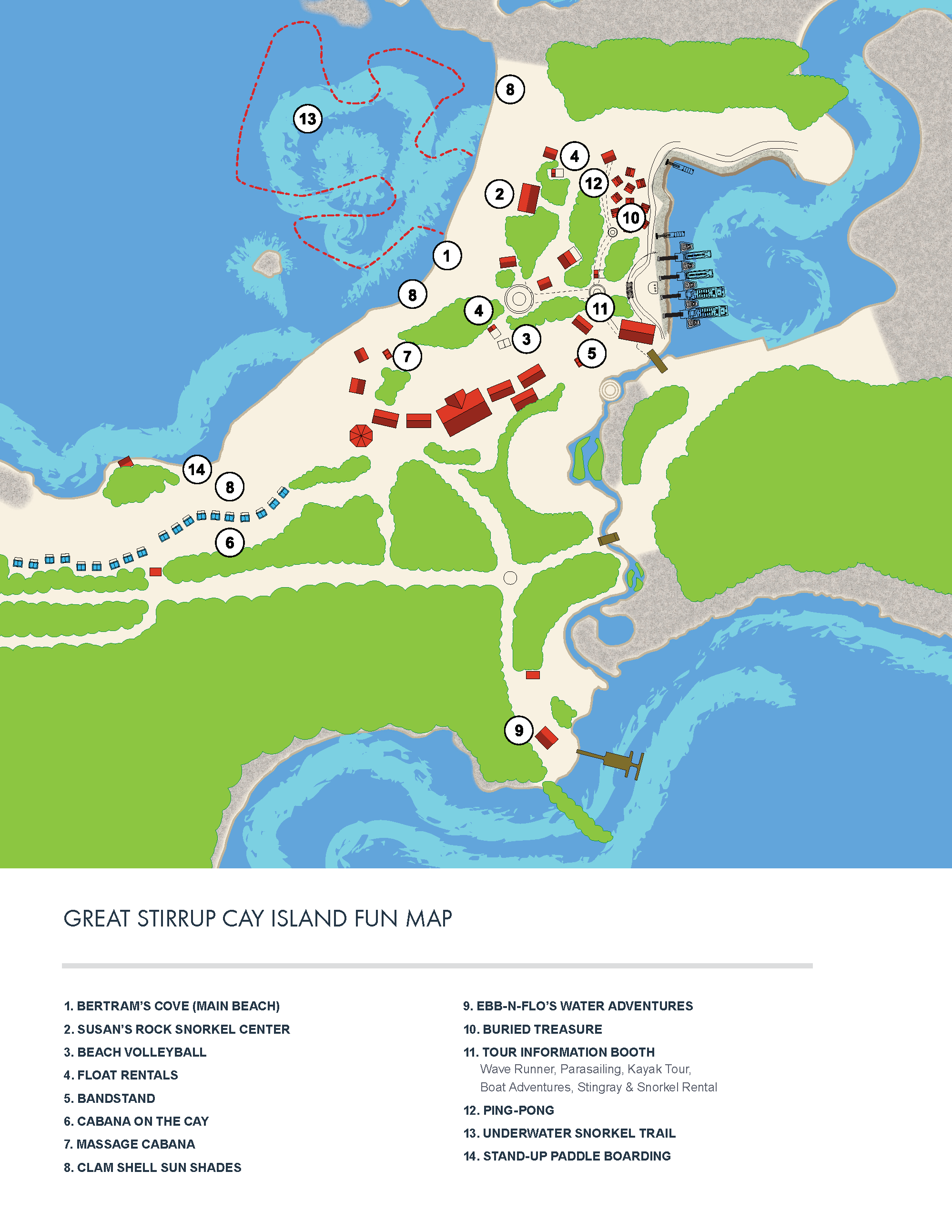 Map of Great Stirrup Cay (c) NCL