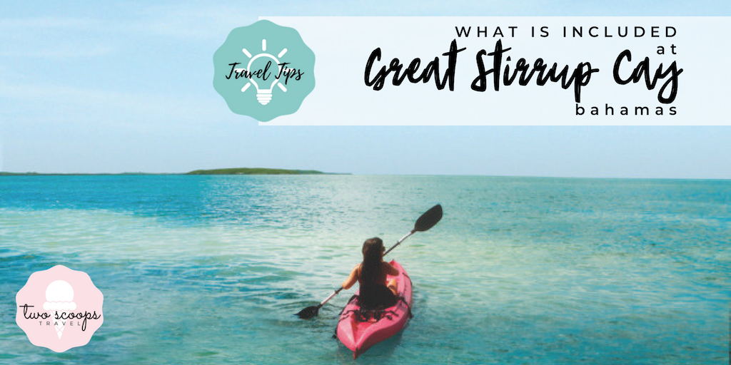 Single kayaker on Great Stirrup Cay - Bahama Private Island