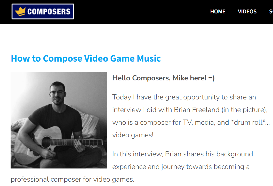 Interview for Professional Composers