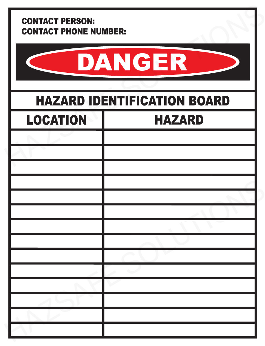 Hazard Identification Boards — Hazsafe