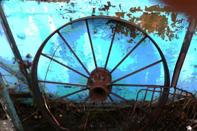 This posterized photo is from a memorable walk through a delightful architectural salvage place. 