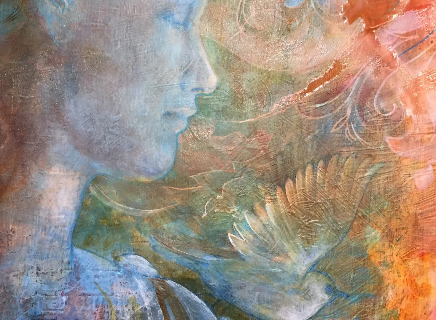 It’s a blast doodling and smudging on the surface of a painting with paint pens and markers.