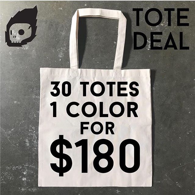 TOTE DEAL is BACK with FULL FORCE!!! These are a 100% cotton and we print with waterbase to give you that soft hand feel! Any questions please hit us up!! #screenprinting #screenprinted #handpulled #sanjose #bayarea #
