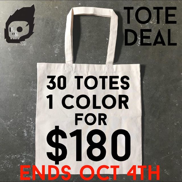 TOTE DEAL ENDS THIS FRIDAY OCT 4TH !! Handprinted printed 1 color and 1 location! #handpulled #screenprint #screenprinting