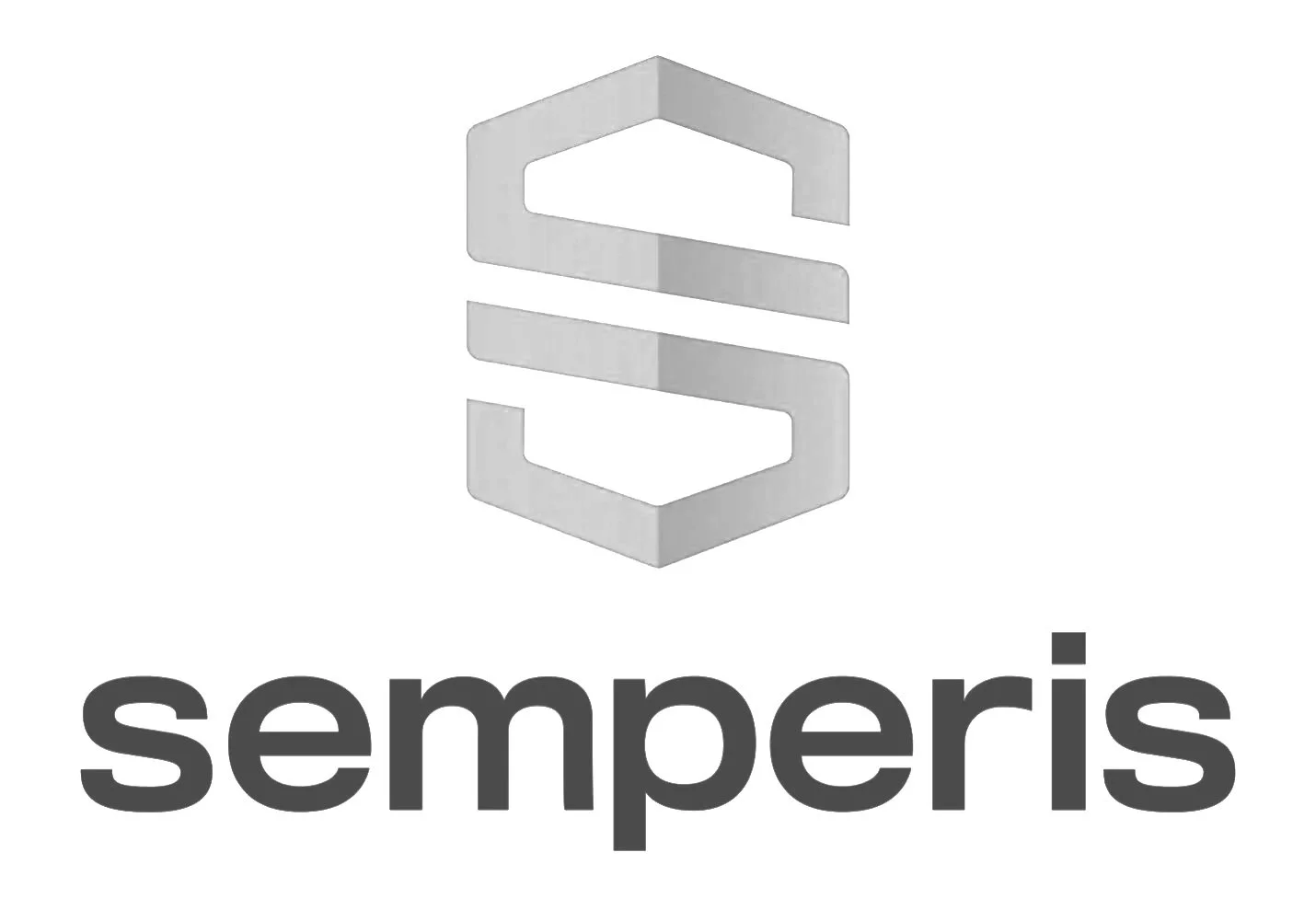 A stylized silver letter S logo above the word 'semperis' in lowercase black letters.