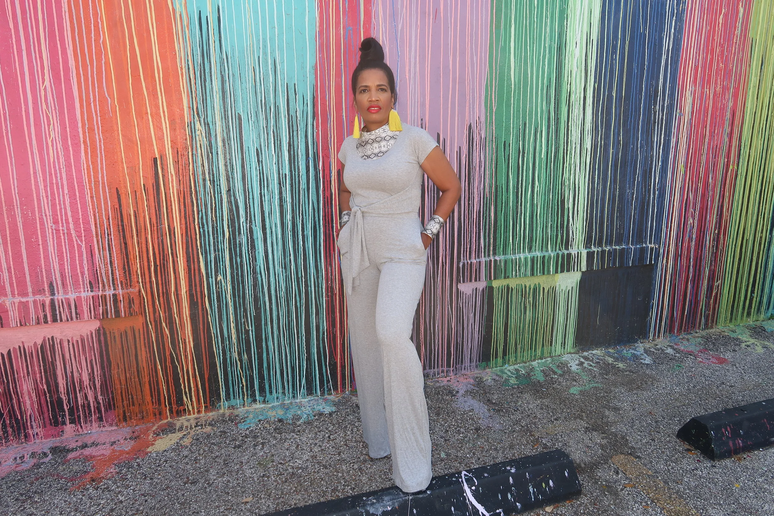 Heidi two piece twist set Heather Grey