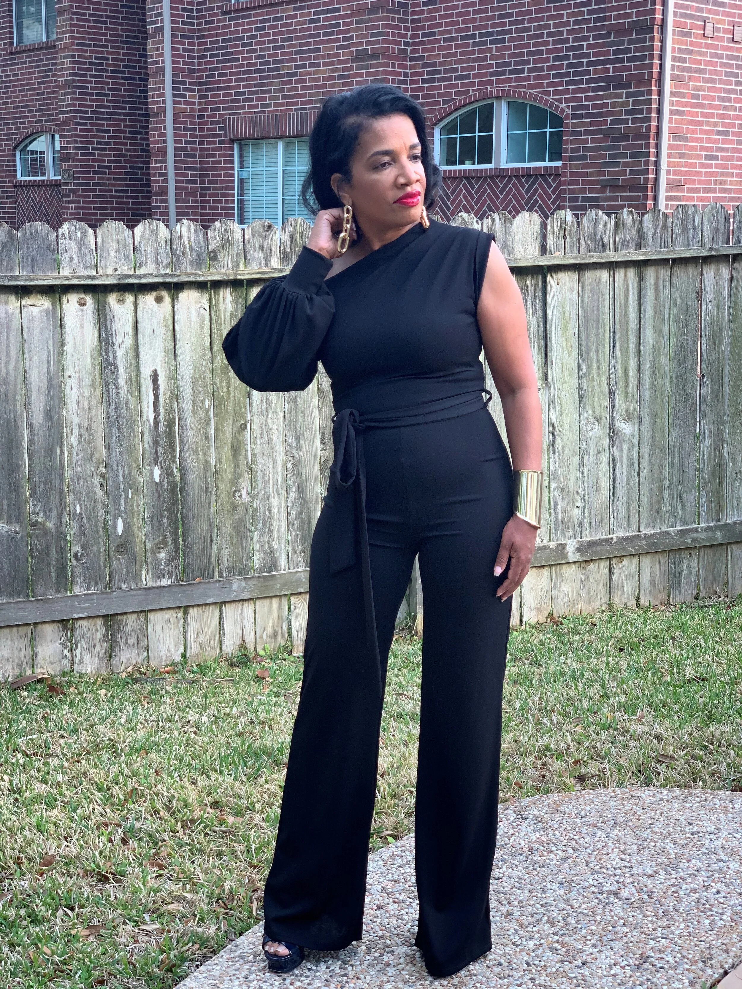 The Cold Shoulder Jumpsuit - Black