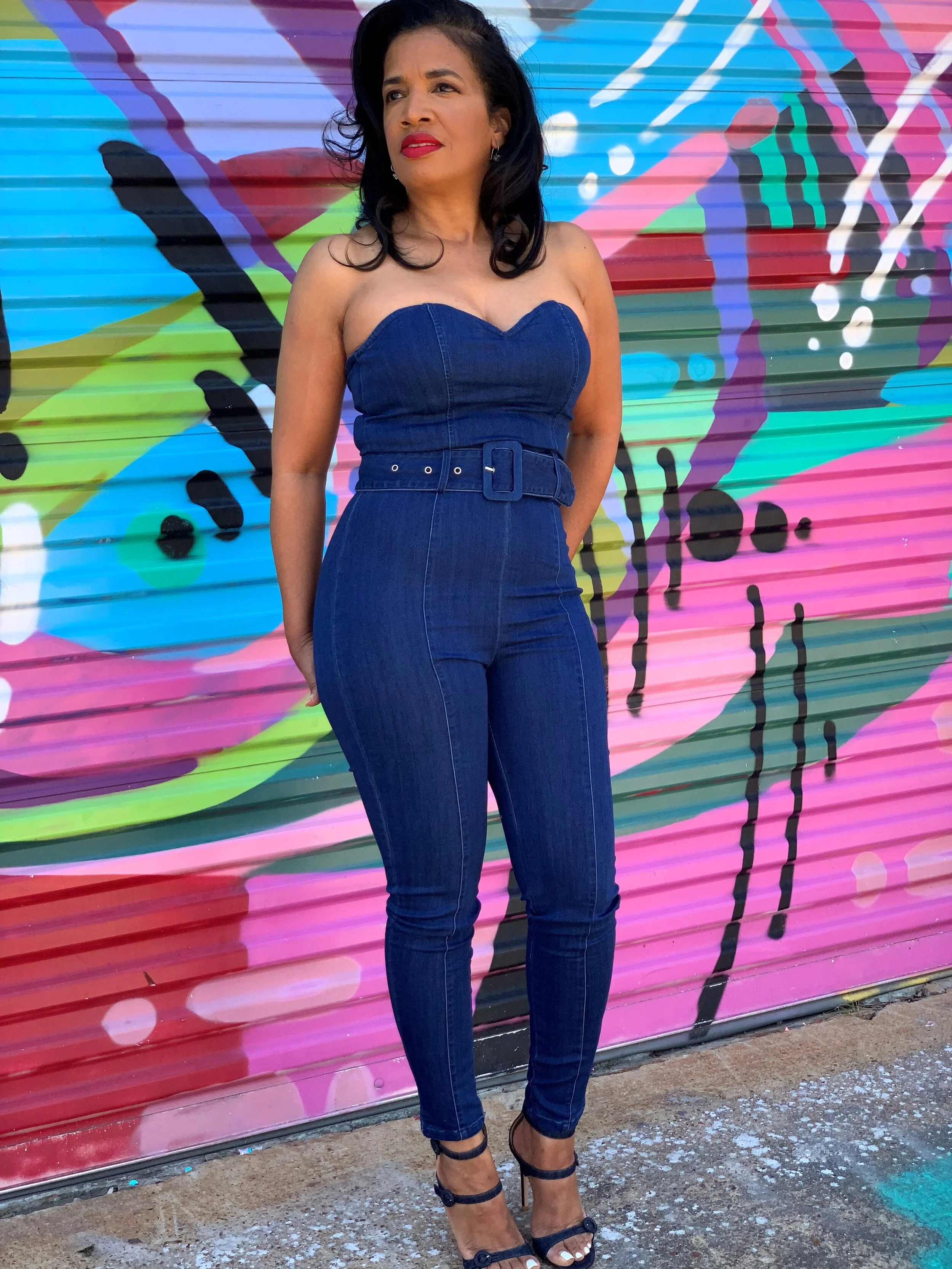 Cassie Denim Jumpsuit (Med. Wash)