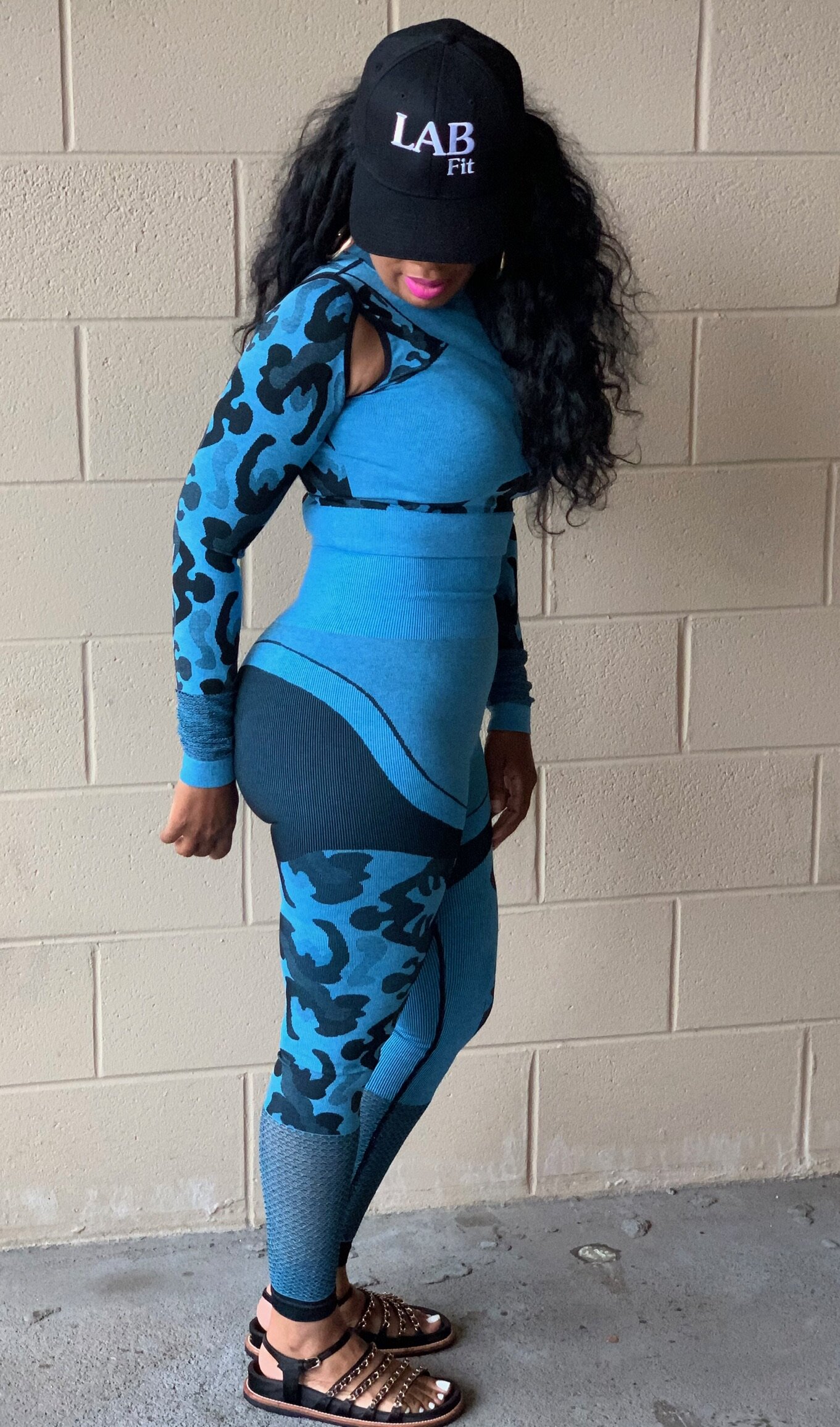 The Serena cutout set in (Blue and Black)