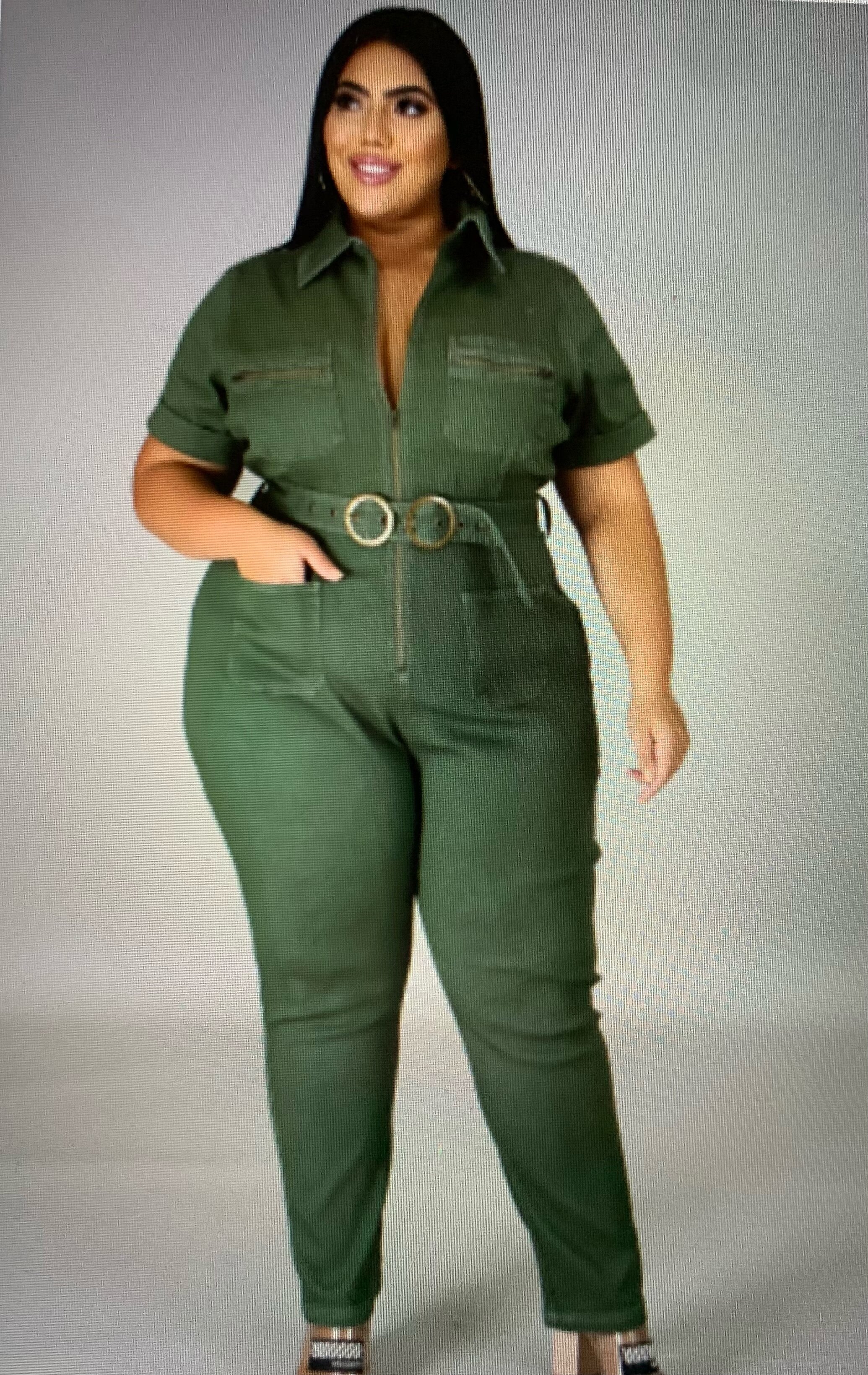 Green With Envy Jumpsuit (Kuute & Kurvy(