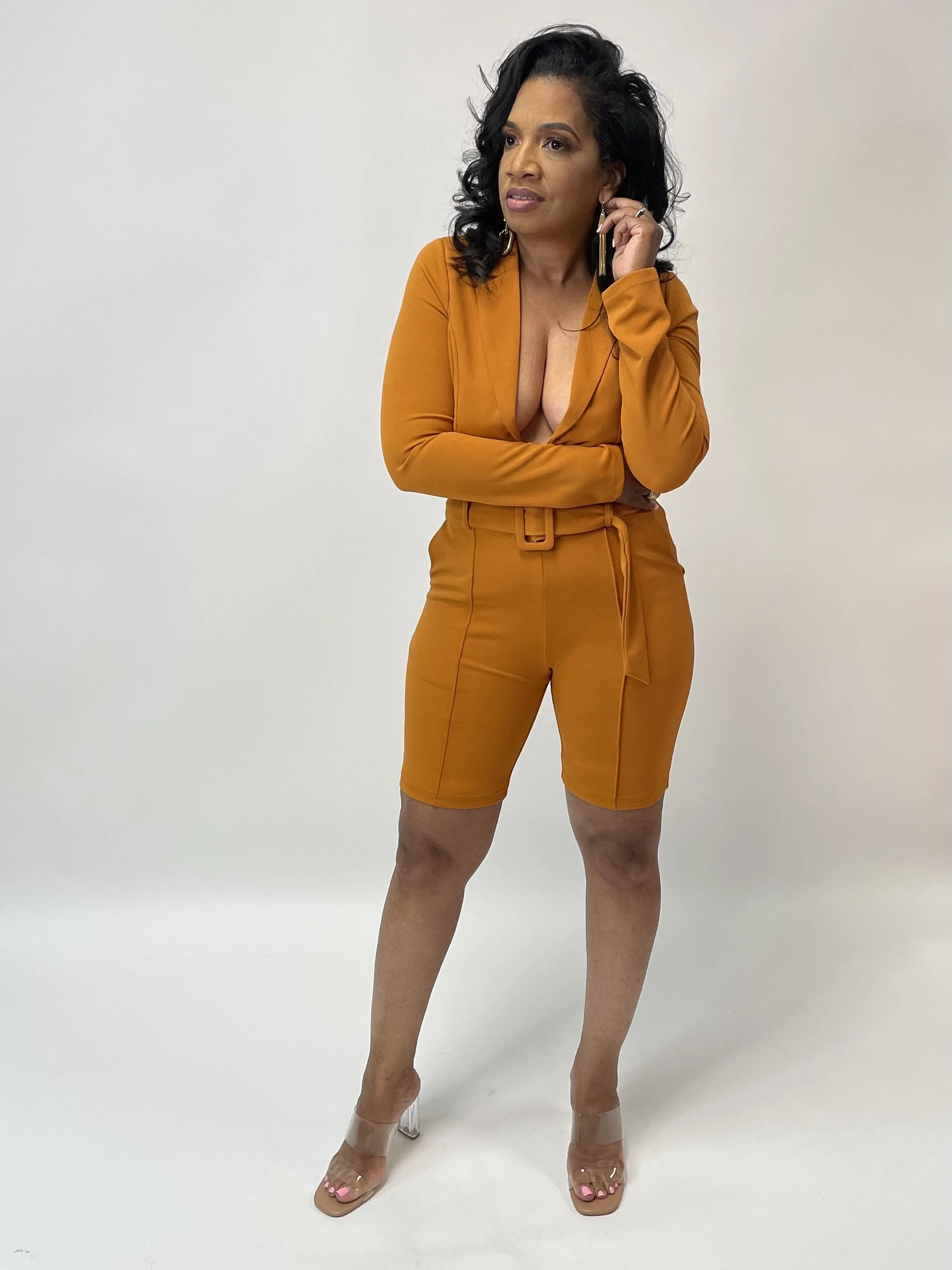 Sloan- Two piece short set (Burnt Orange)
